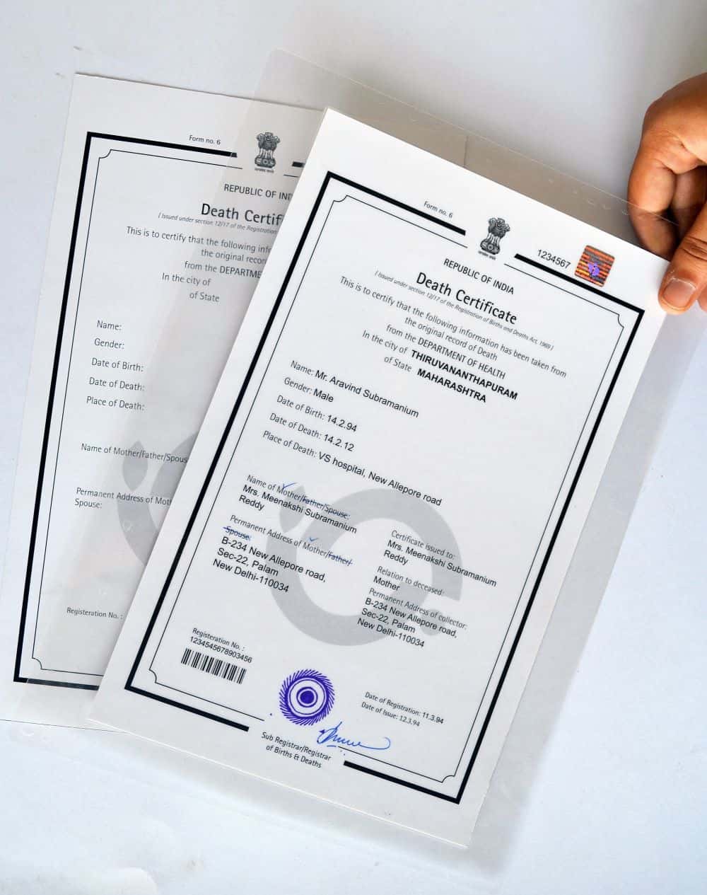 buy death certificate India