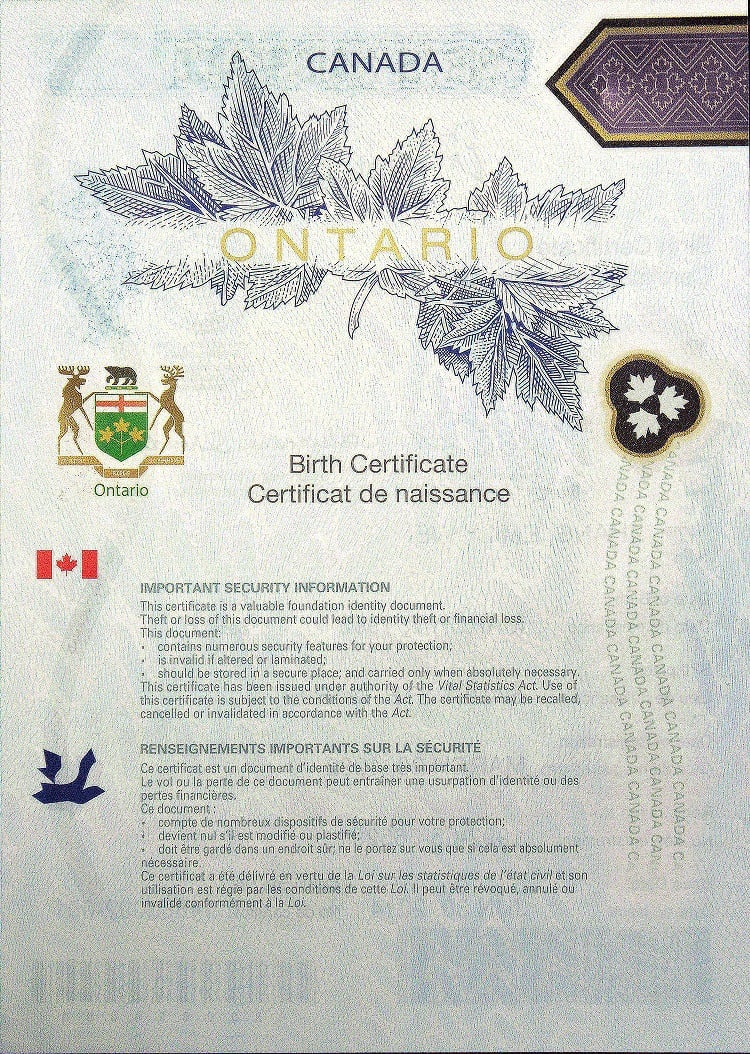 buy fake Canadian birth certificate