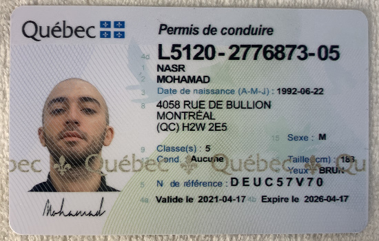 Québec Drivers License