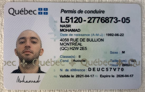 Vozniško dovoljenje Québec