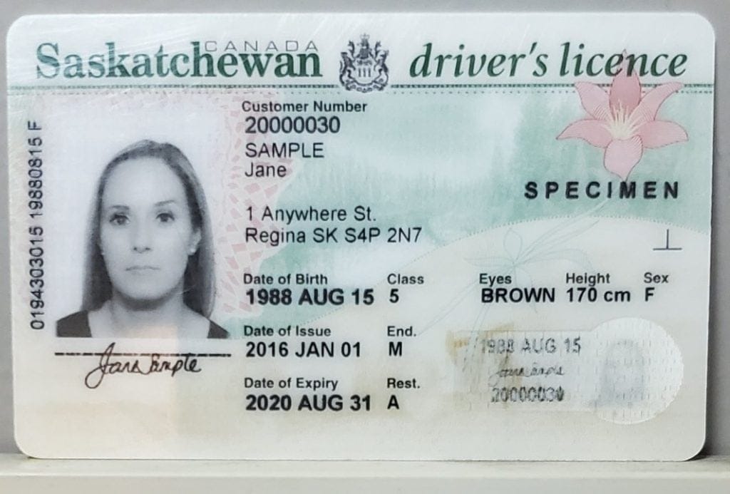 Vozniško dovoljenje Saskatchewan