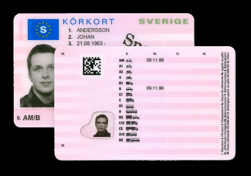 Real Swedish Drivers License