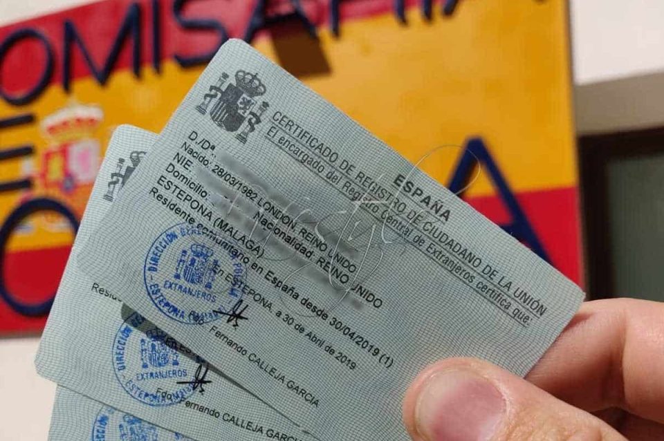Buy Spanish EU residency certificate card